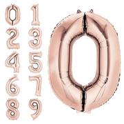 34in Rose Gold Number 0-9 Balloons